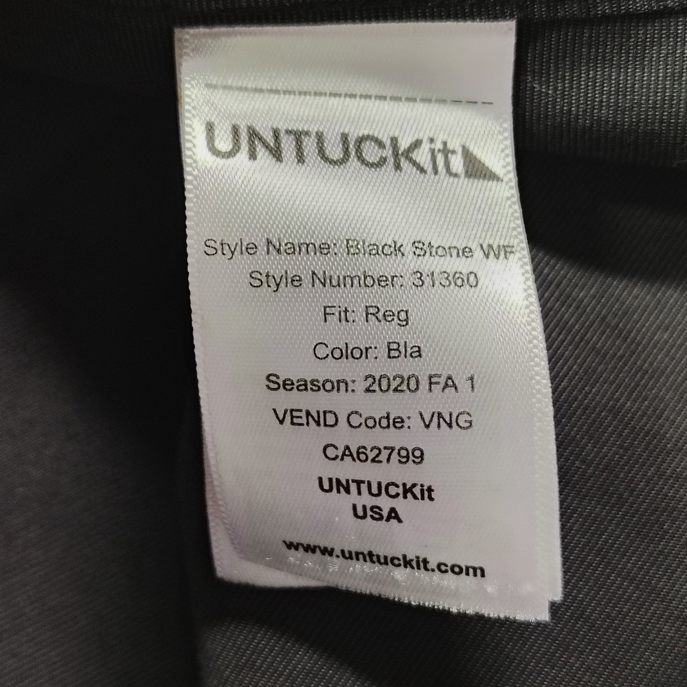 UNTUCKit‎ Black Stone WF Button Down Shirt Mens XXXL Black 100% Cotton 31360 - Picture 10 of 14